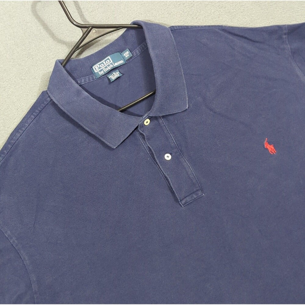 Polo Ralph Lauren Shirt Men's 4XB Big Blue Long Sleeve Cotton Polo